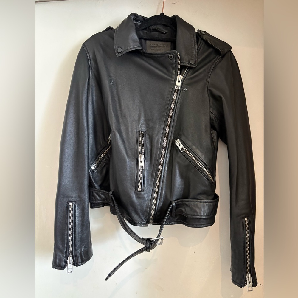 All Saints Balfern Leather Moto Jacket - Picture 5 of 8